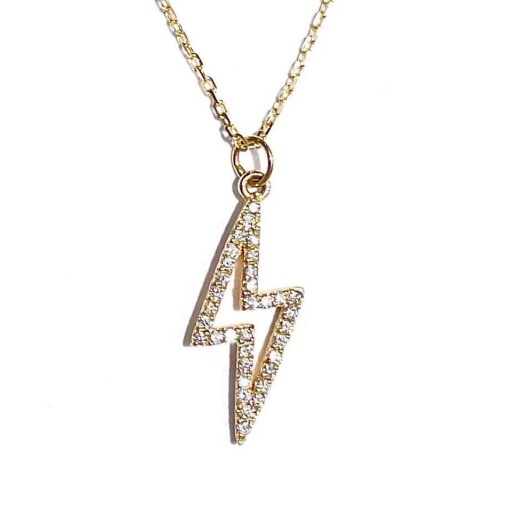 George the Jeweler Diamond Lightning Bolt Charm in Genuine 14K Gold